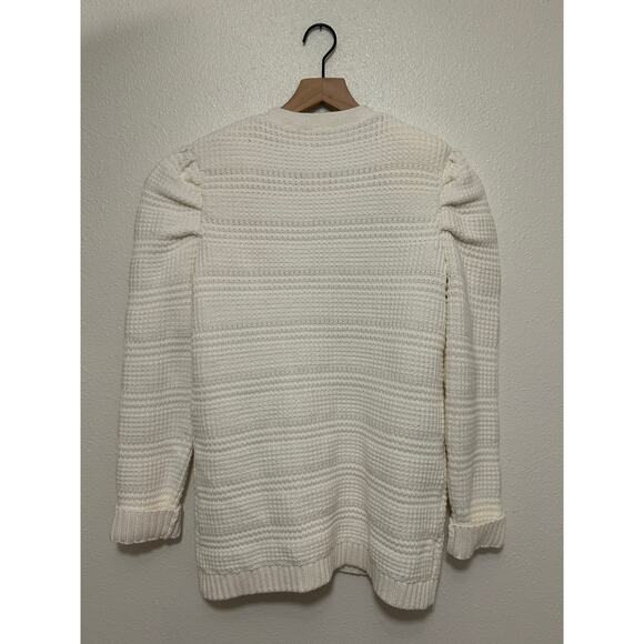 L'AGENCE Marina Textured Knit Cardigan Jacket White Sz XS Old Money - Picture 12 of 12